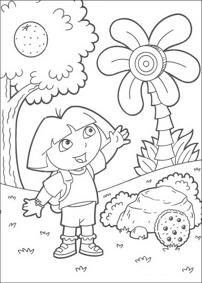 Plansa de colorat cu Dora Exploratorul 52 56